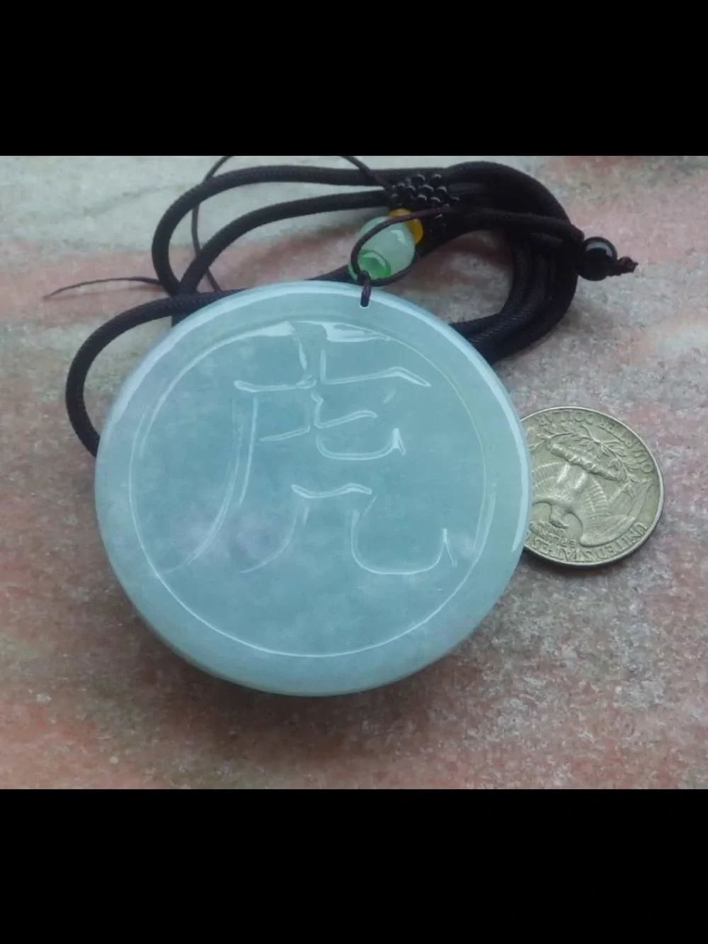 exquisite carved Certificate Jadeite jade light green wealth Tiger pendant